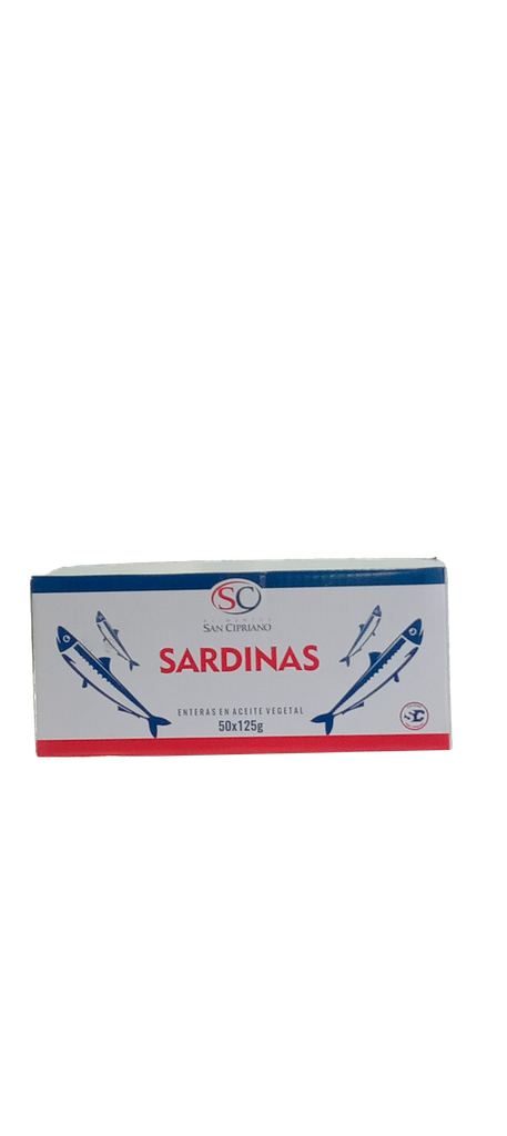 SARDINAS EN ACEITE VEGETAL SAN CIPRIANO 125 GRAMOS (CX50 UND)